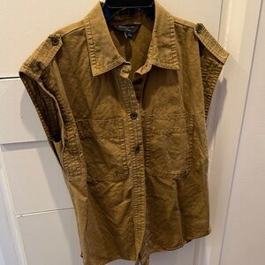 Banana Republic Factory Tan Linen Blend Top